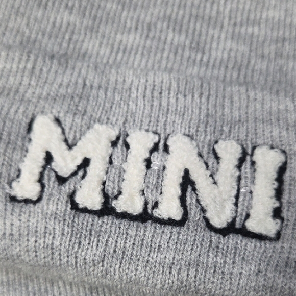 Gray Knit Beanie Set for Kids and Adults - Picture 2 of 5